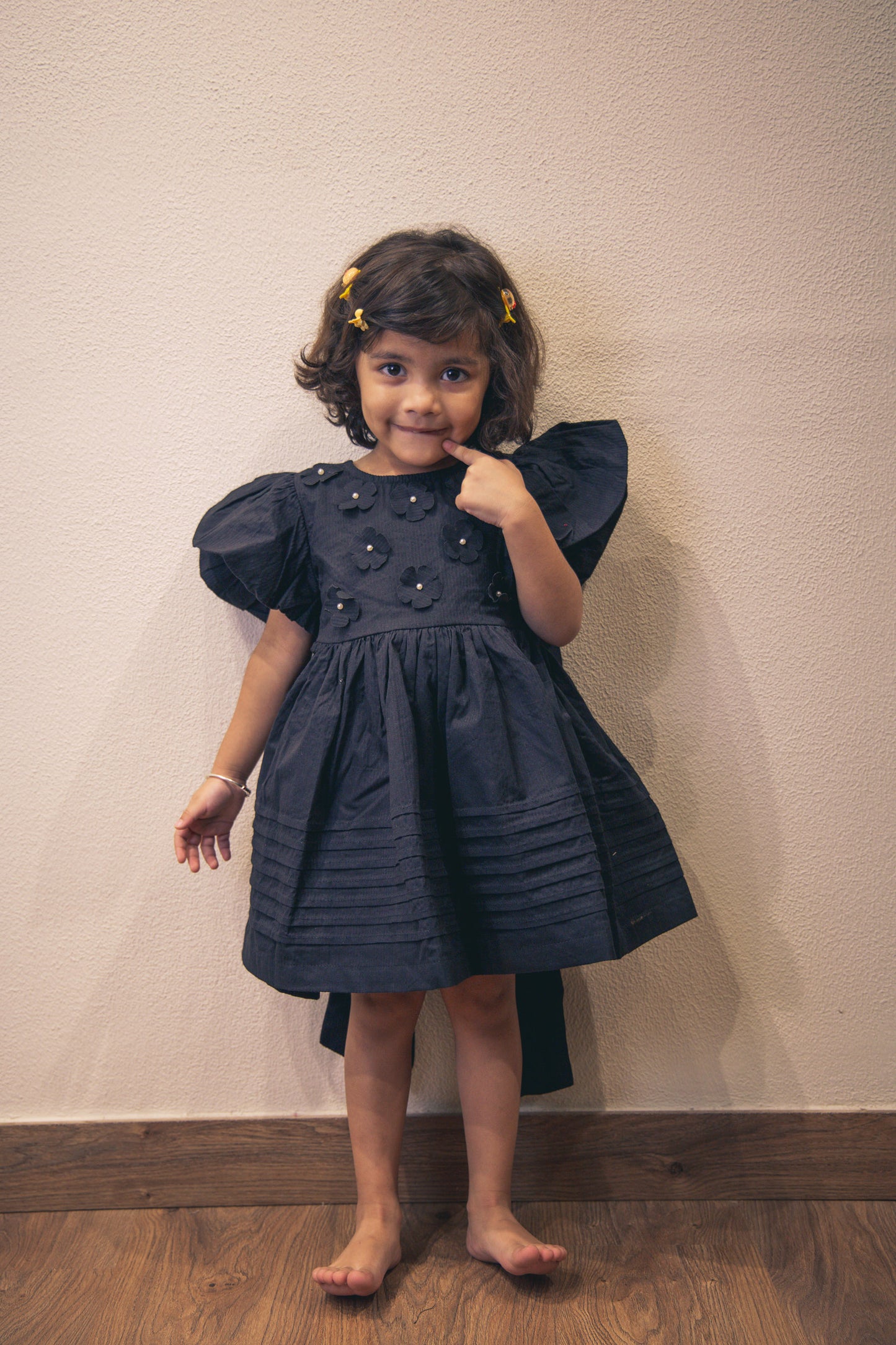 BLACK FROCK WITH BOW