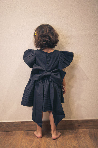 BLACK FROCK WITH BOW