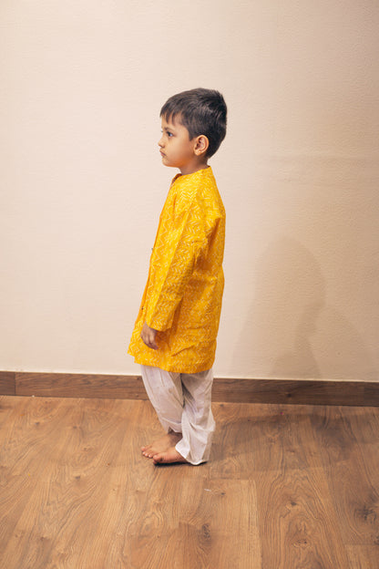 YELLOW BANDHANI SHERWANI