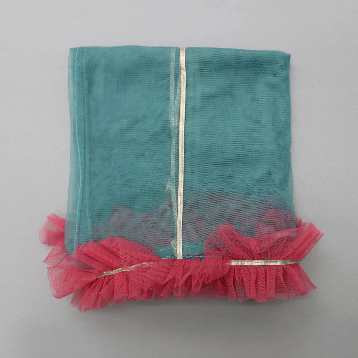 FLORAL PRINTED CROP TOP WITH LEHENGA AND NET DUPATTA