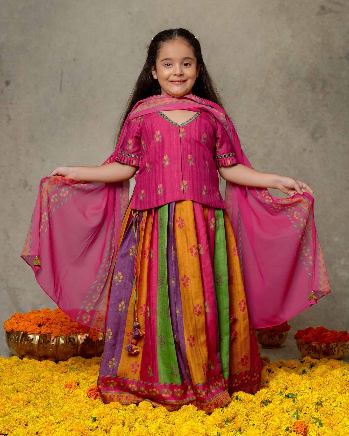 MULTICOLOR LEHENGA SET