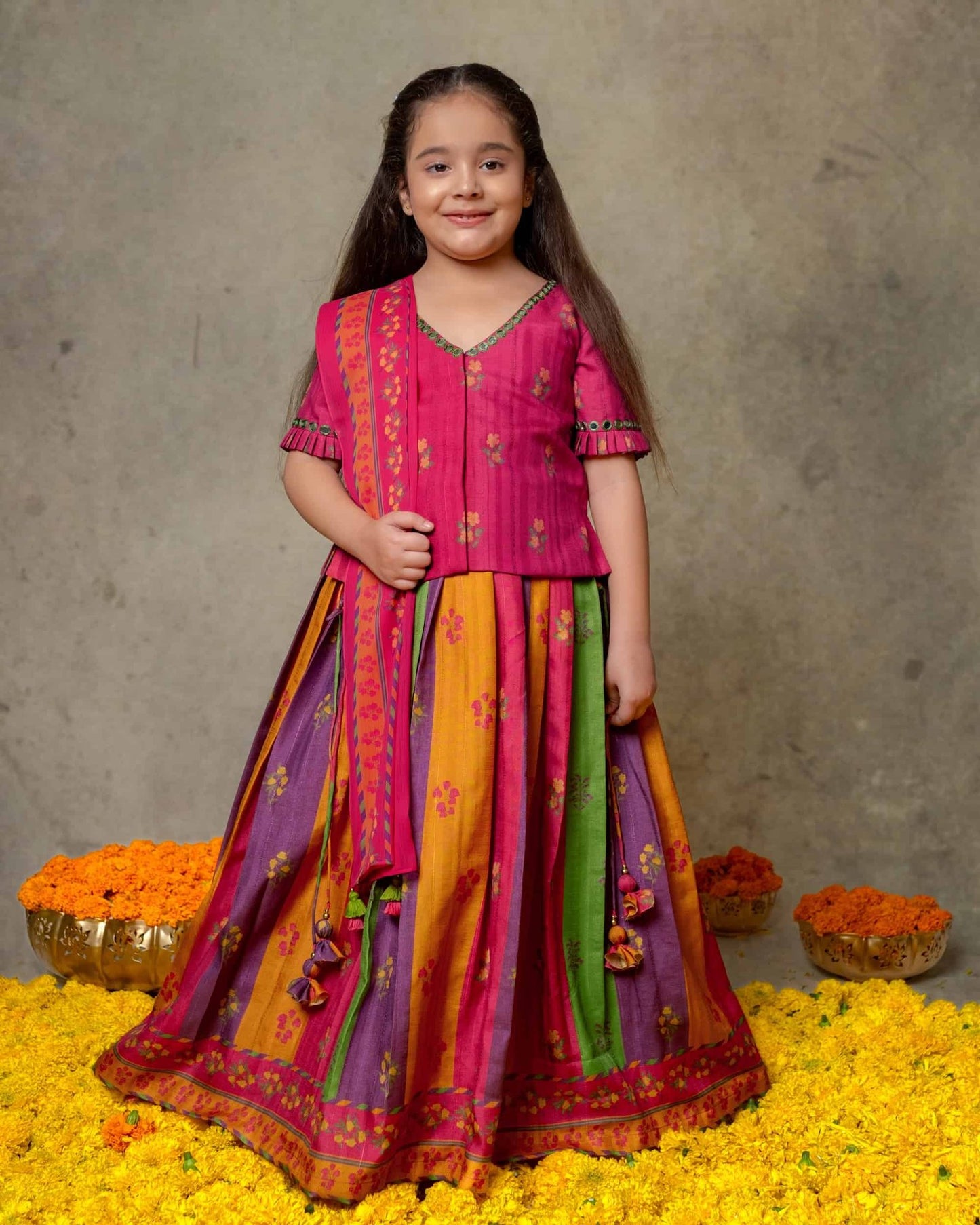 MULTICOLOR LEHENGA SET