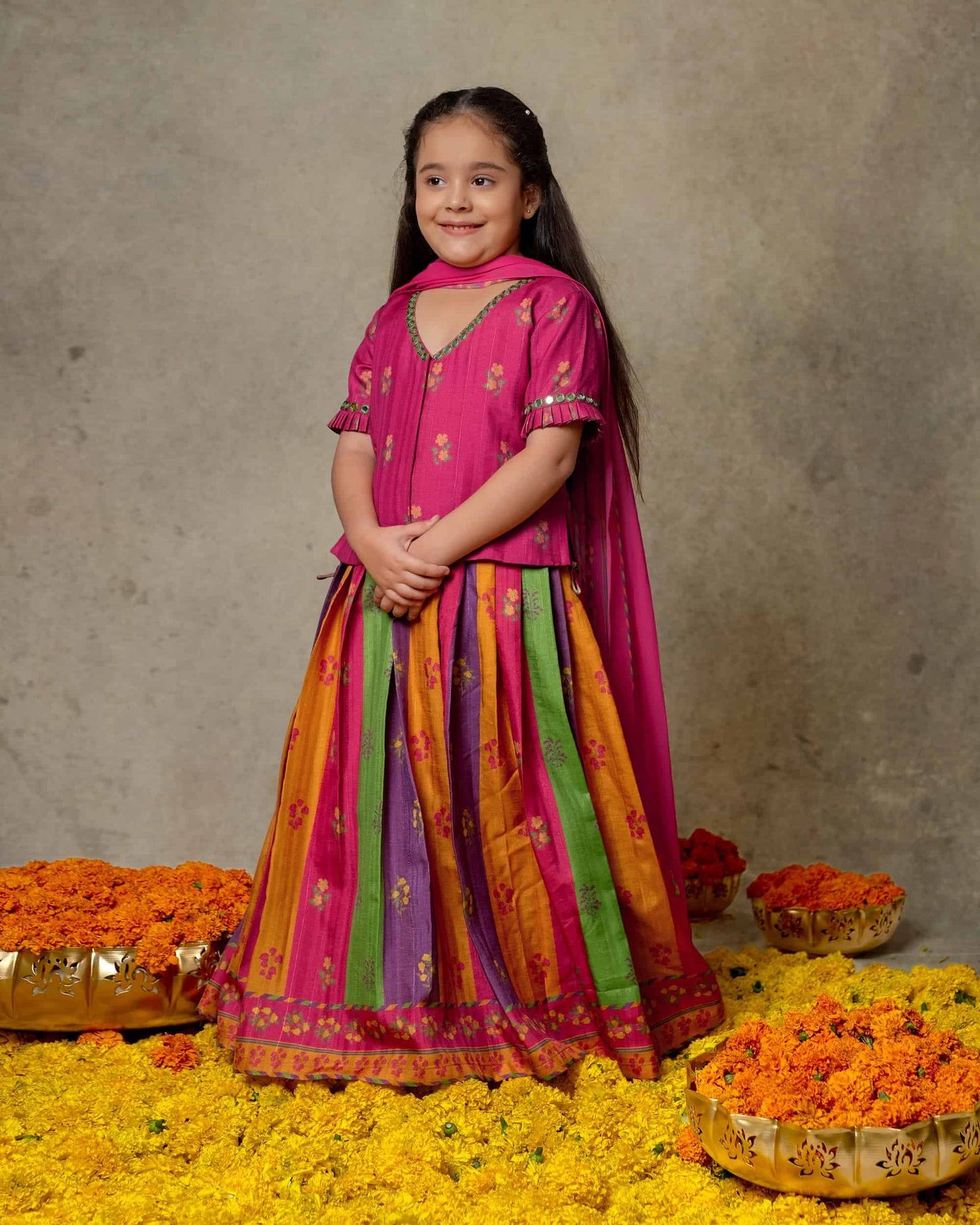 MULTICOLOR LEHENGA SET