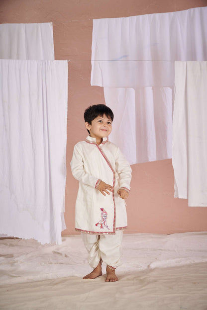 WHITE KRISHNA DHOTI SET