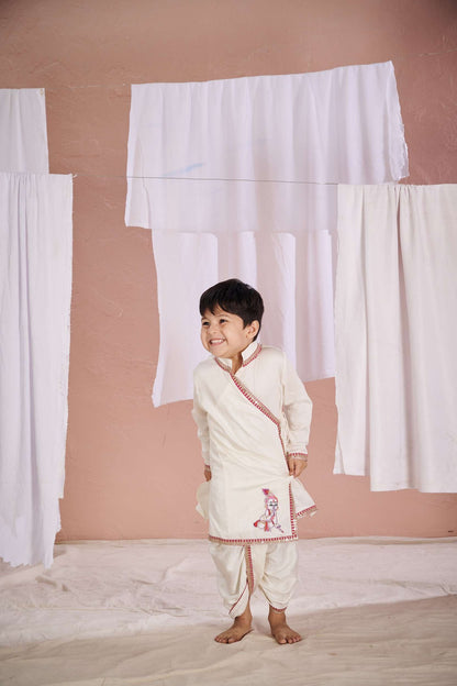 WHITE KRISHNA DHOTI SET