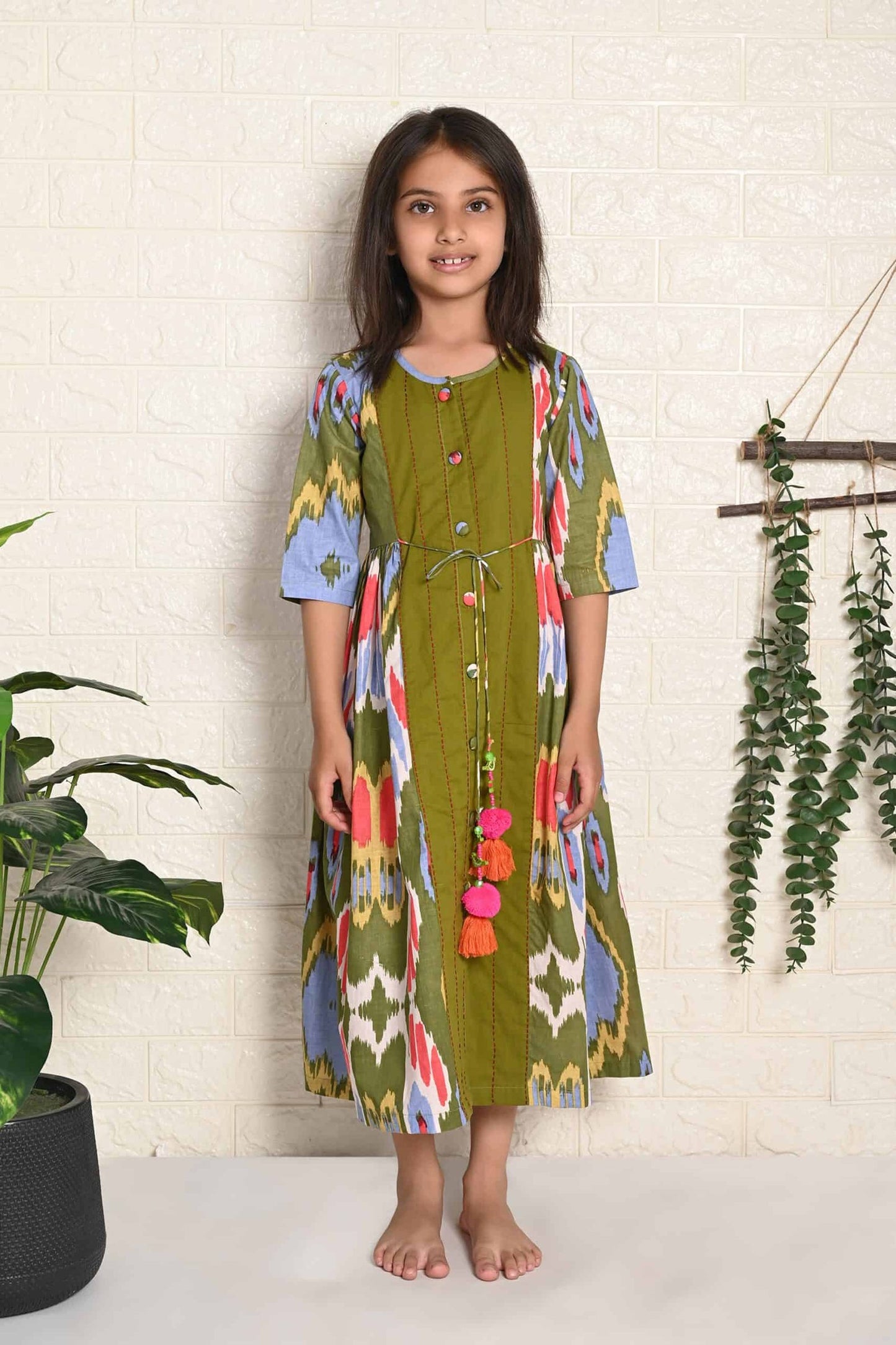 PEASANT IKAT DRESS