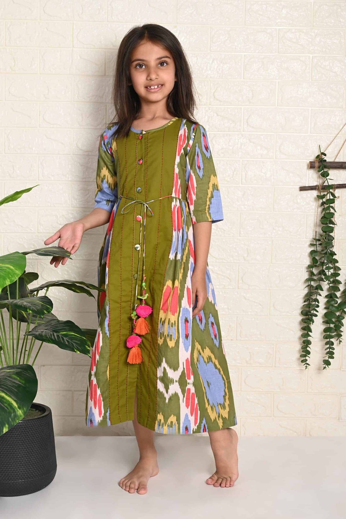 PEASANT IKAT DRESS