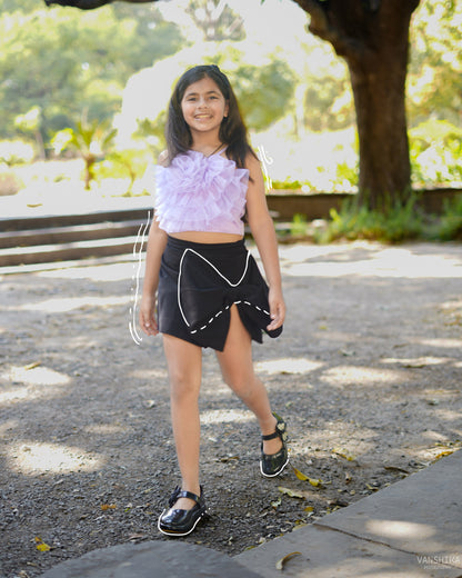 Bow Skirt And Flower Top