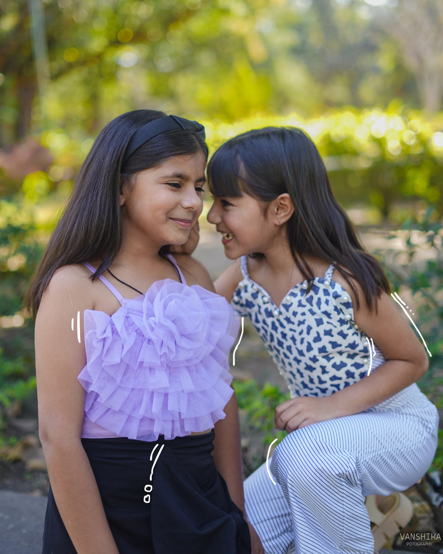 Bow Skirt And Flower Top