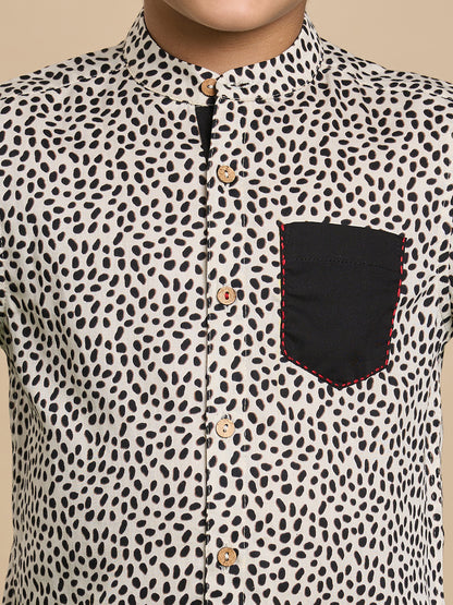 Leopard Boys Brown Printed Shirt from Siblings Collection