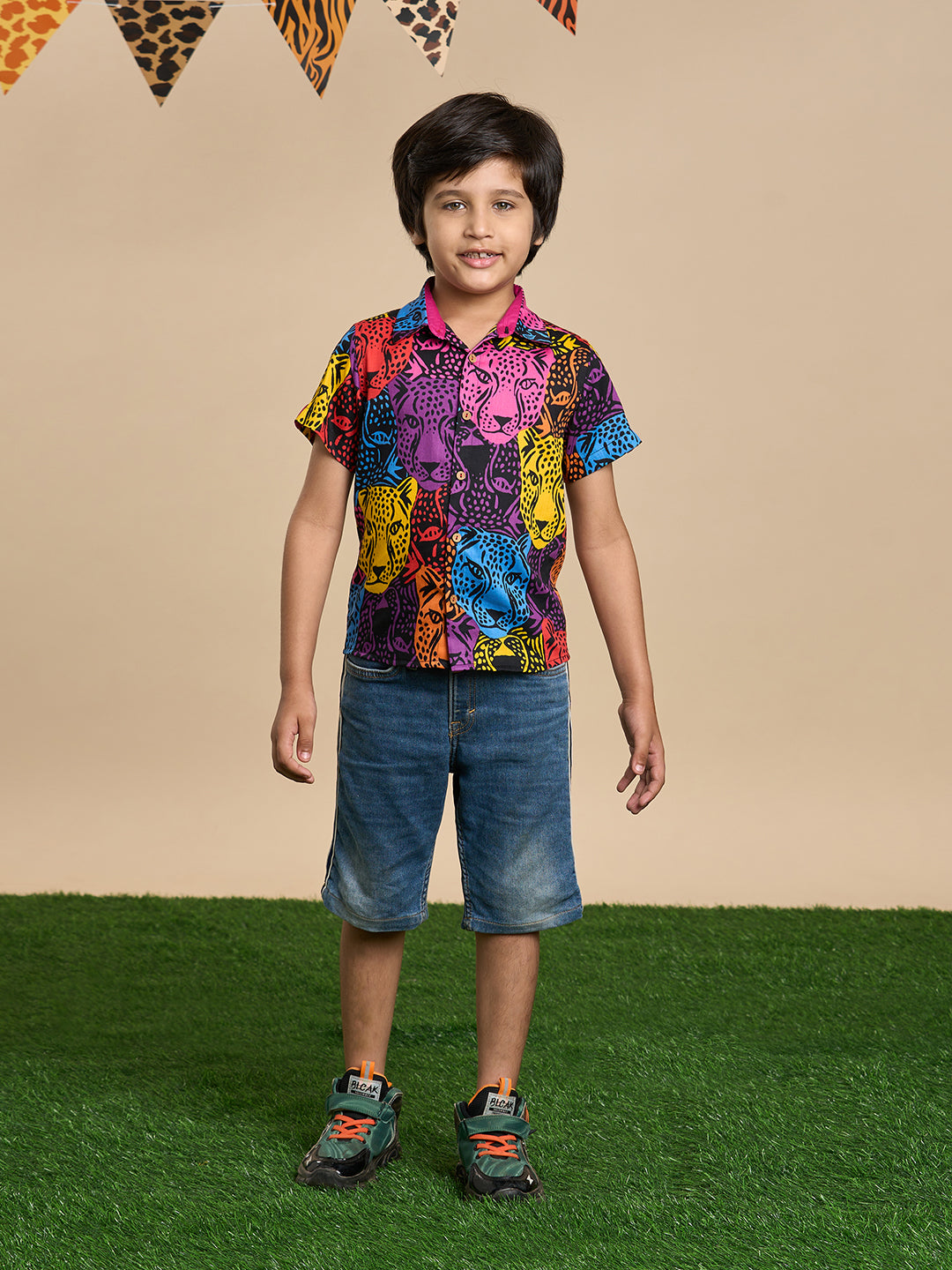 Leopard Boys Multi Printed Shirt from Siblings Collection