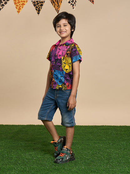 Leopard Boys Multi Printed Shirt from Siblings Collection