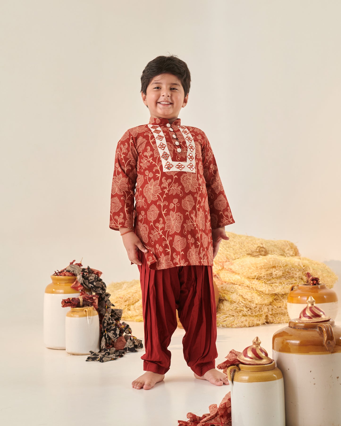 BOY FLORAL KURTA SET