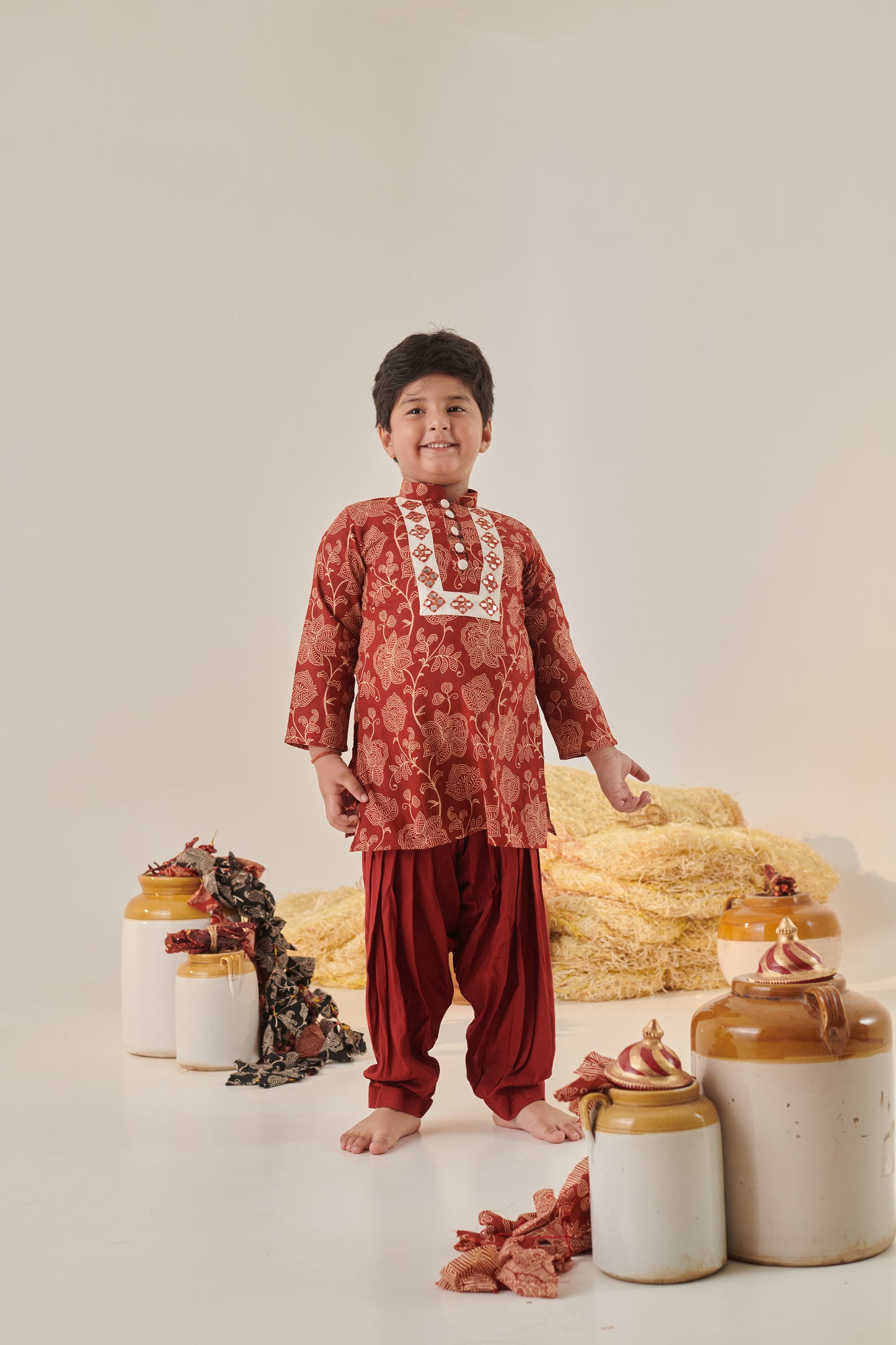 BOY FLORAL KURTA SET