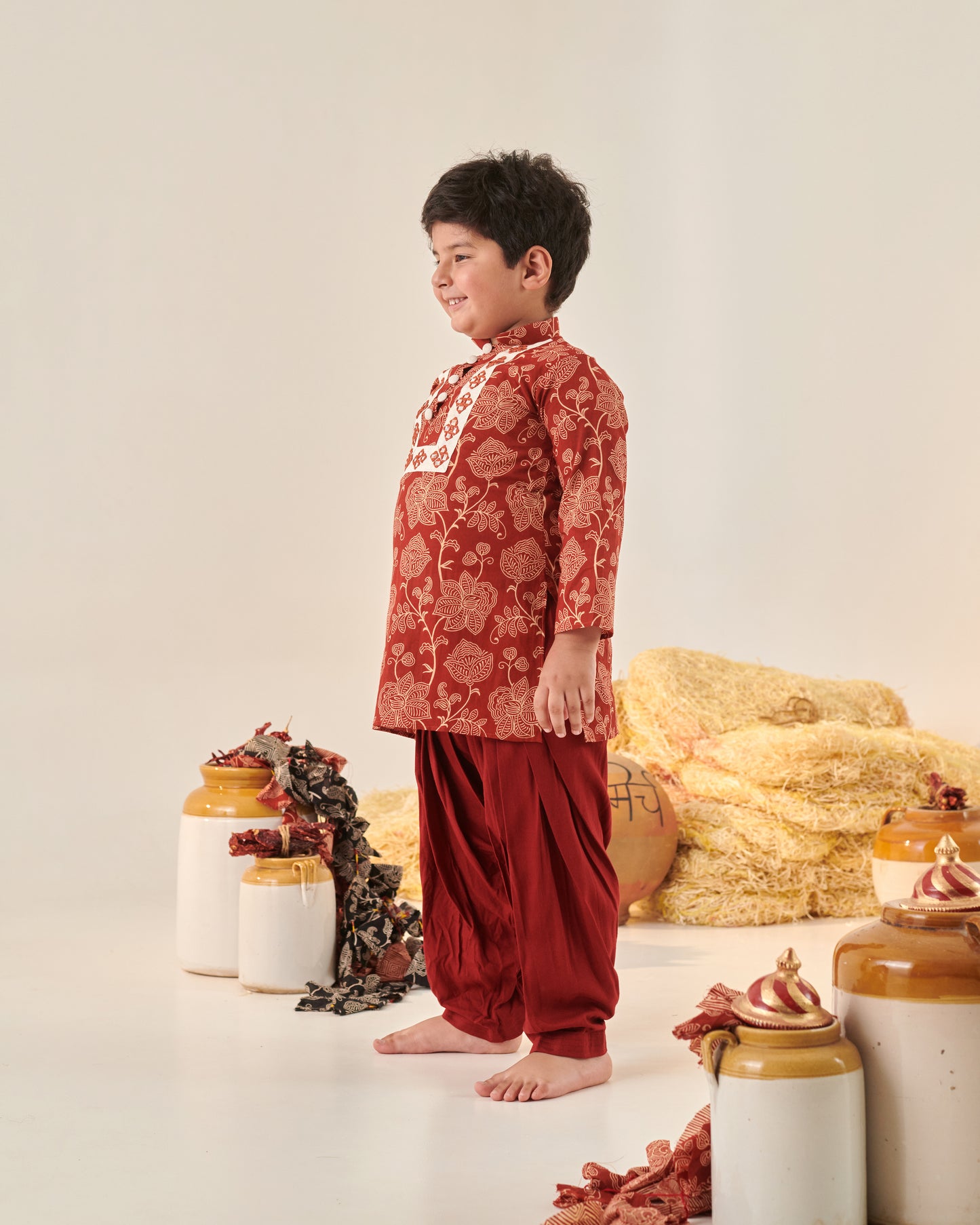 BOY FLORAL KURTA SET