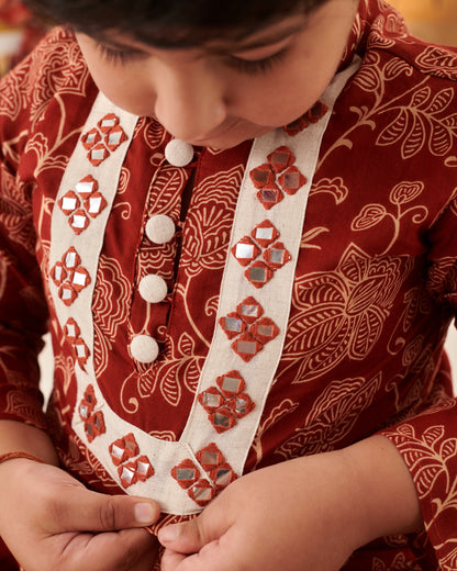 BOY FLORAL KURTA SET