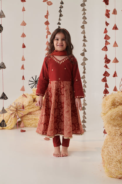 GIRL FLORAL JAAL SUIT SET