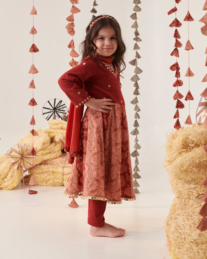 GIRL FLORAL JAAL SUIT SET