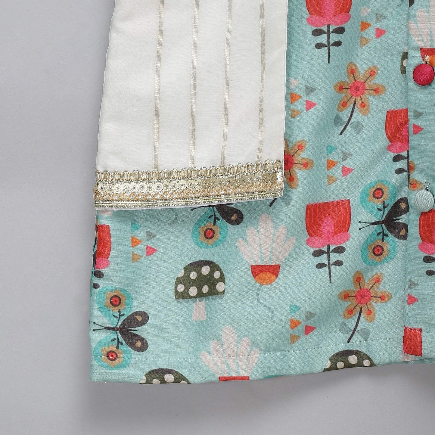 GREEN BEE PRINTED KURTA PYJAMA SET
