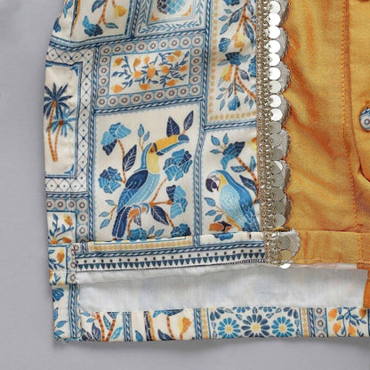 BLUE PARROT PRINTED KURTA PYJAMA SET