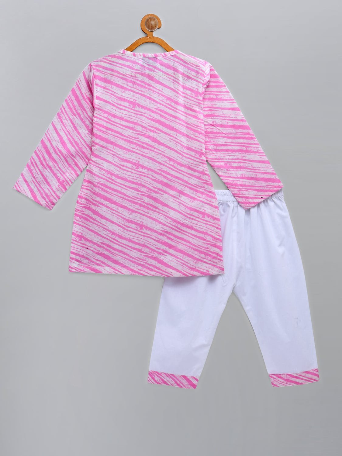 LIGHT PINK PRINTED KURTA WITH PYJAMA