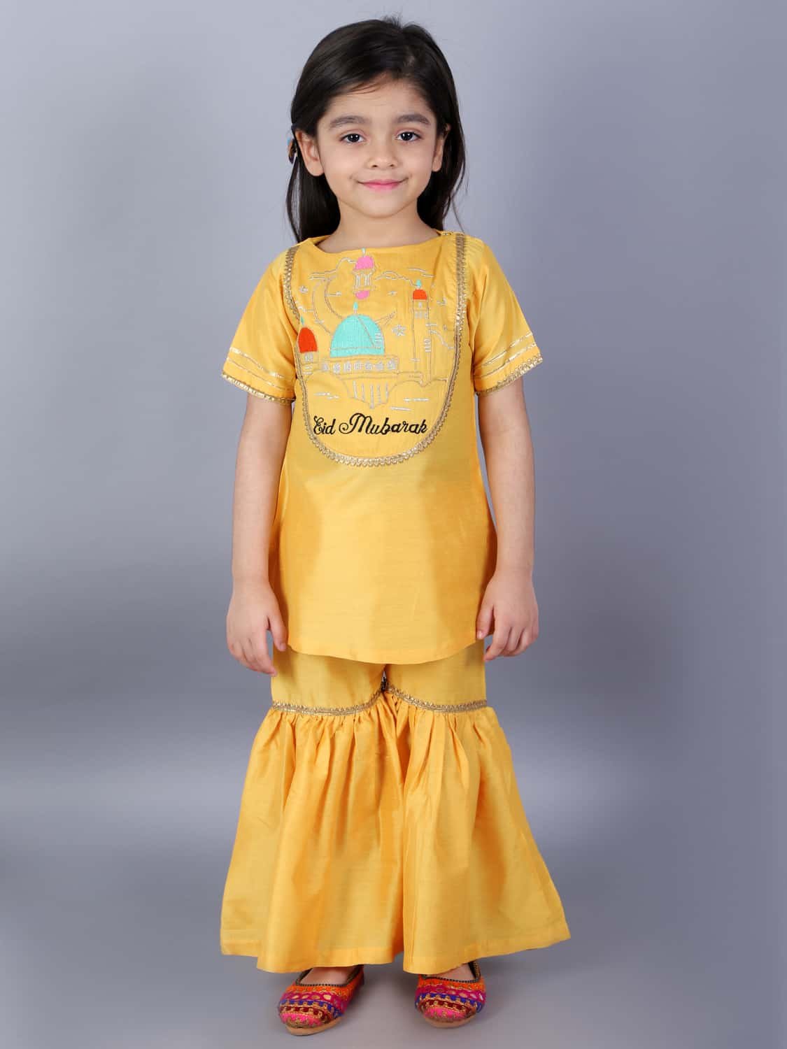 EID MUBARAK KURTA WITH SHARARA SET