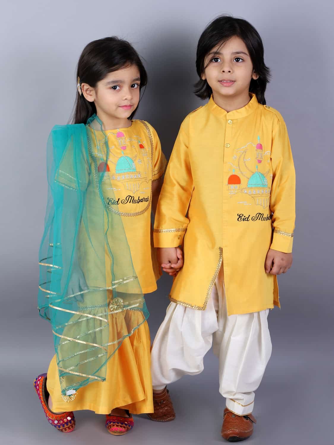 EID MUBARAK KURTA WITH SHARARA SET
