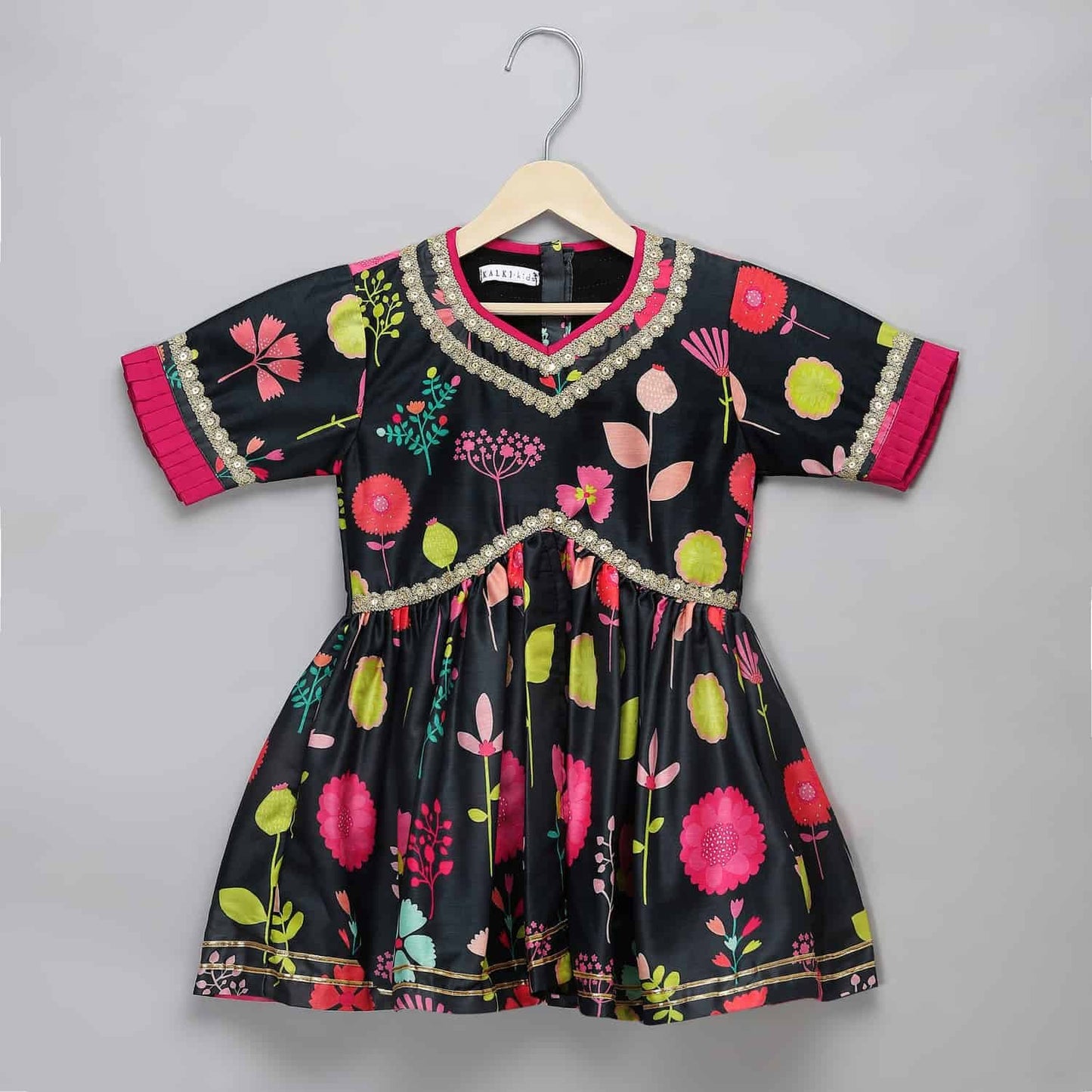 BLACK PRINT MULTICOLOR SHARARA SET