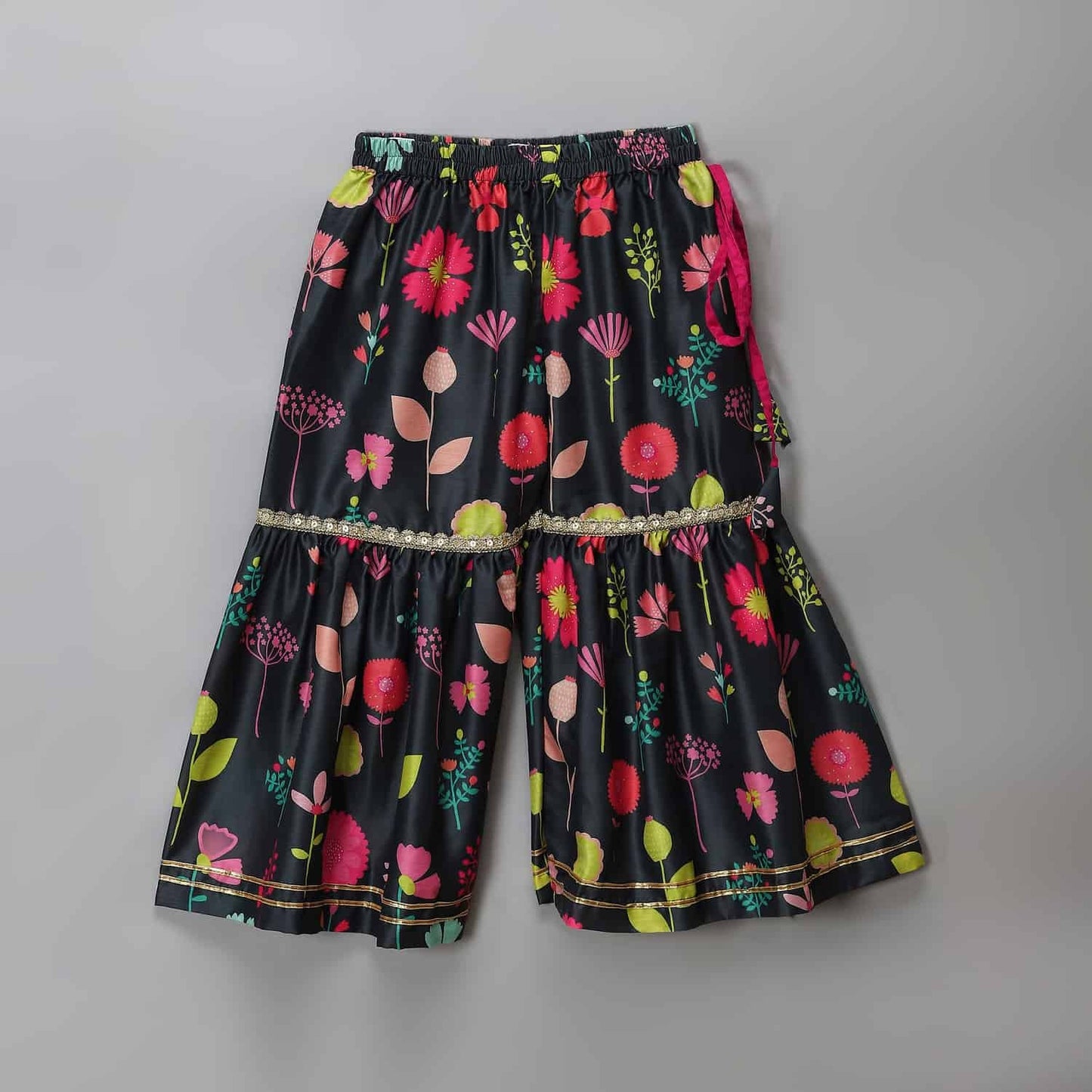 BLACK PRINT MULTICOLOR SHARARA SET