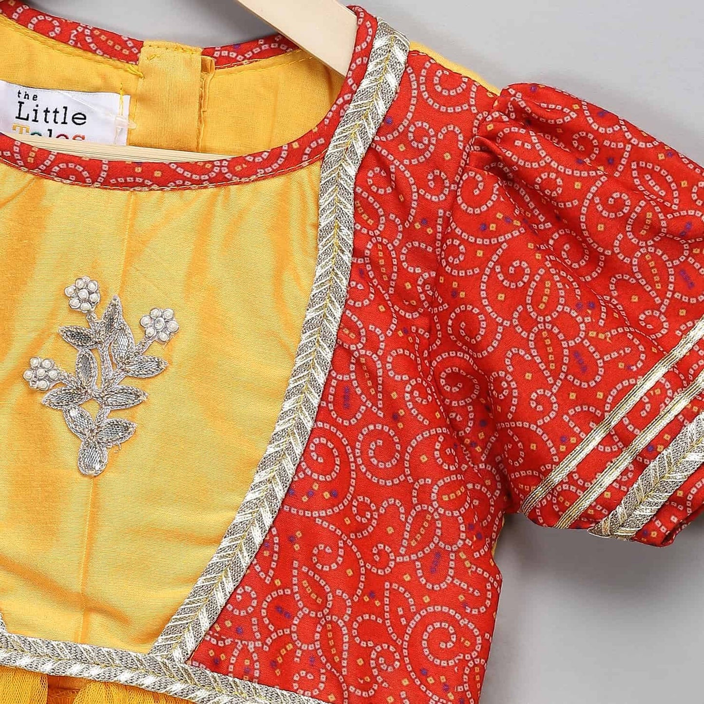 ORANGE YELLOW PEPLUM BLOUSE LEHENGA SET