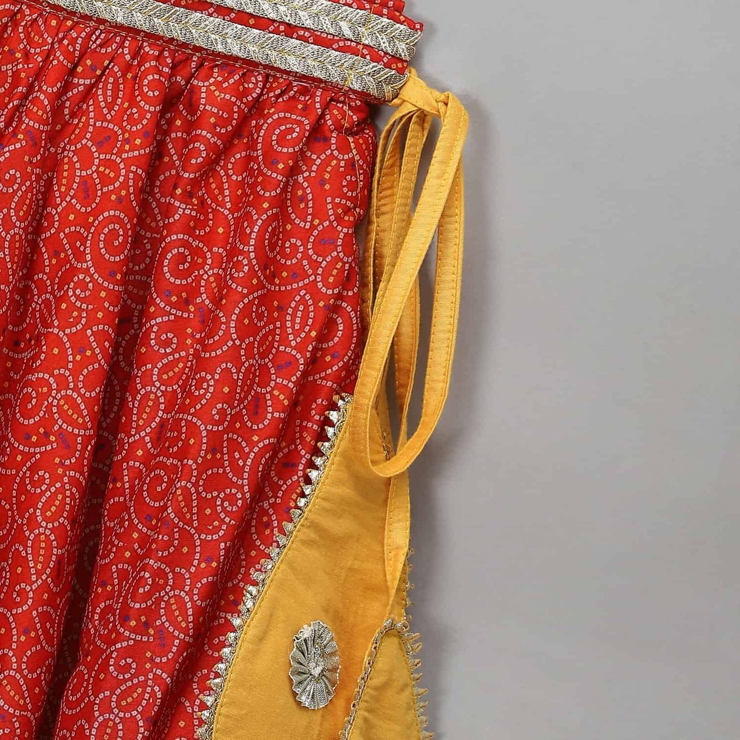 ORANGE YELLOW PEPLUM BLOUSE LEHENGA SET