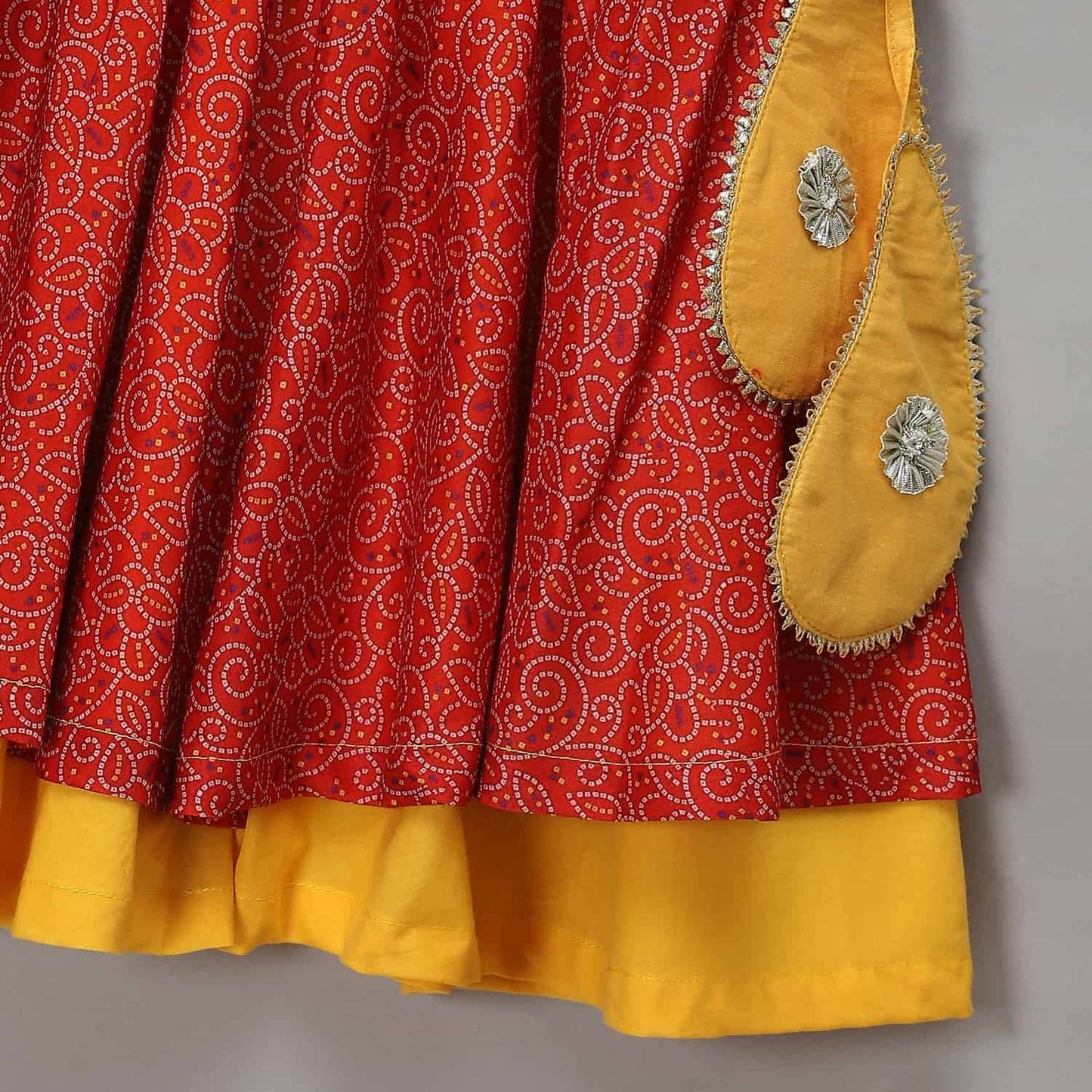 ORANGE YELLOW PEPLUM BLOUSE LEHENGA SET