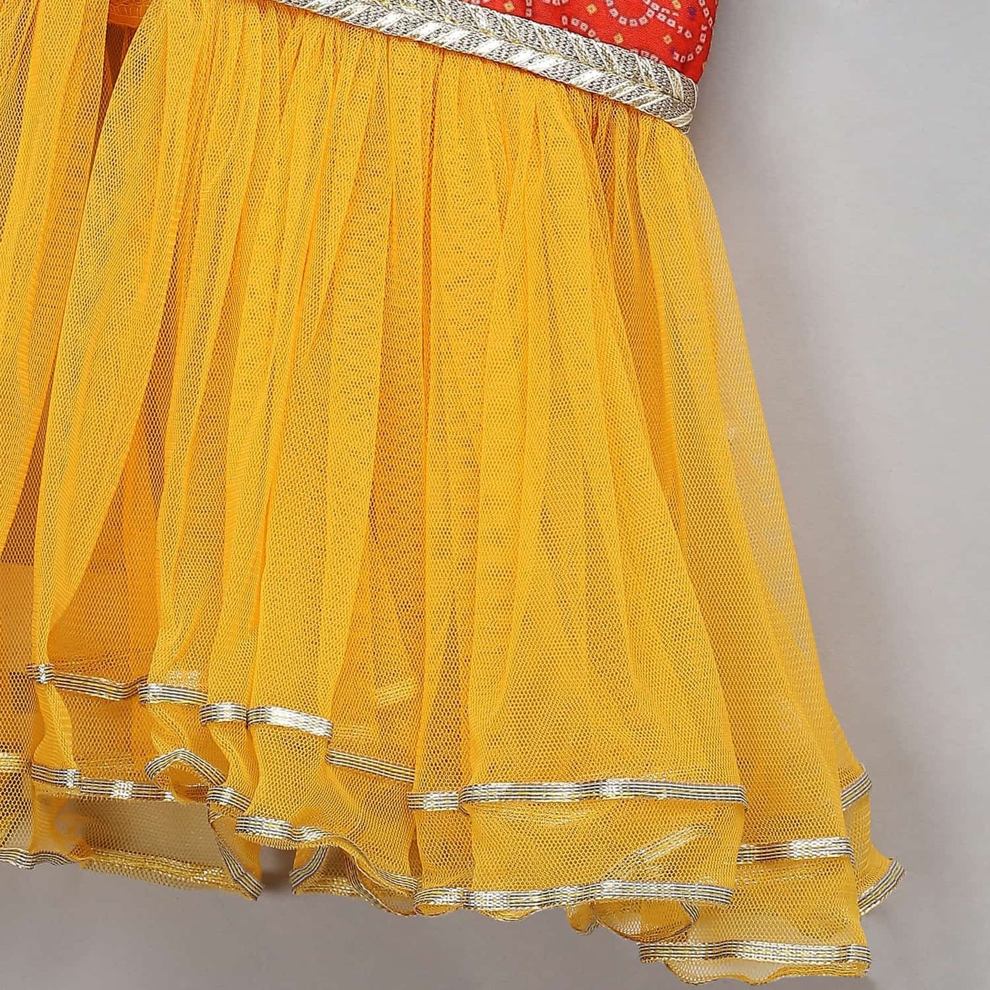ORANGE YELLOW PEPLUM BLOUSE LEHENGA SET