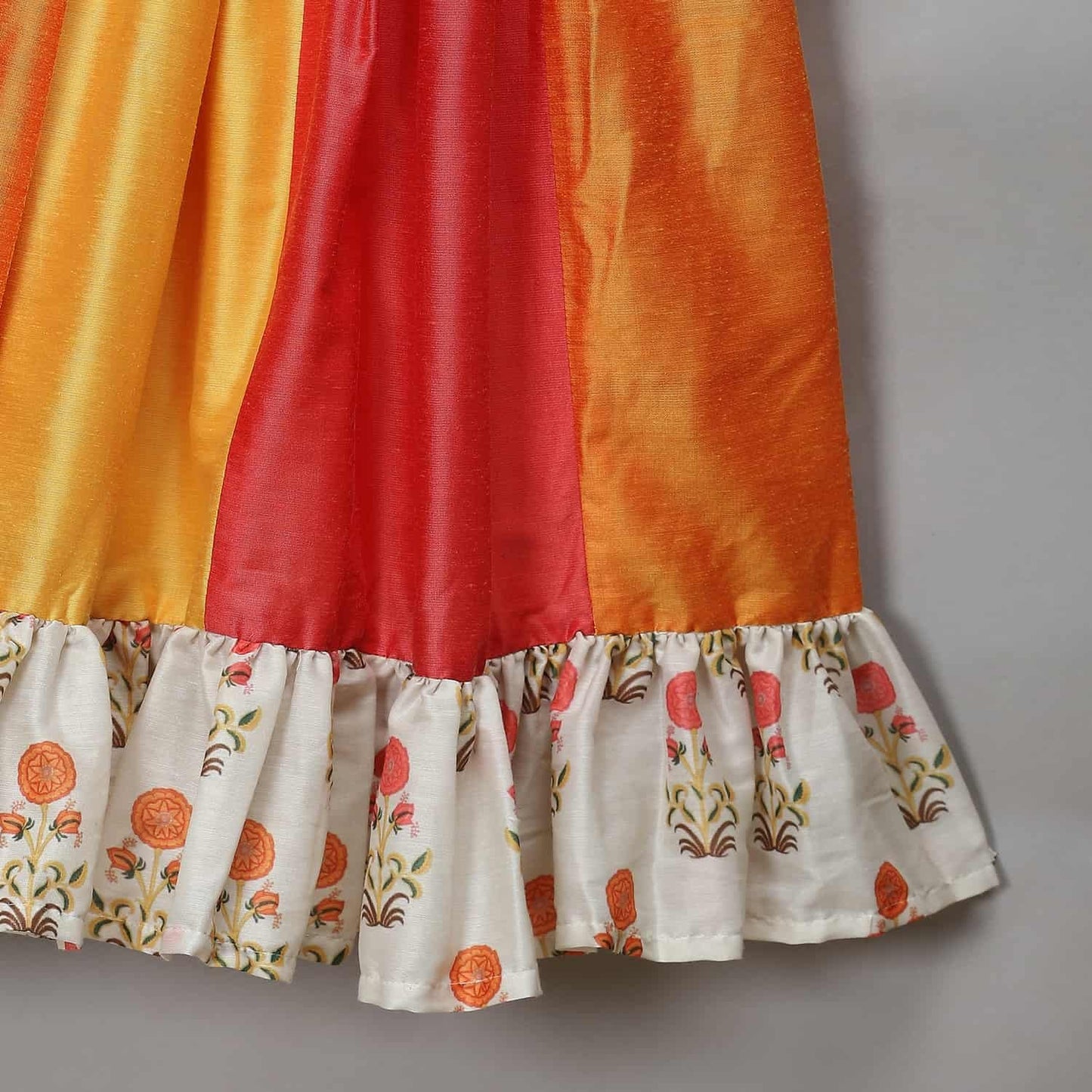 ORANGE YELLOW FRILL ORGANZA LEHENGA SET