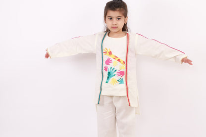 COLORFUL HOLI HANDS EMBROIDERED KURTA PYJAMA