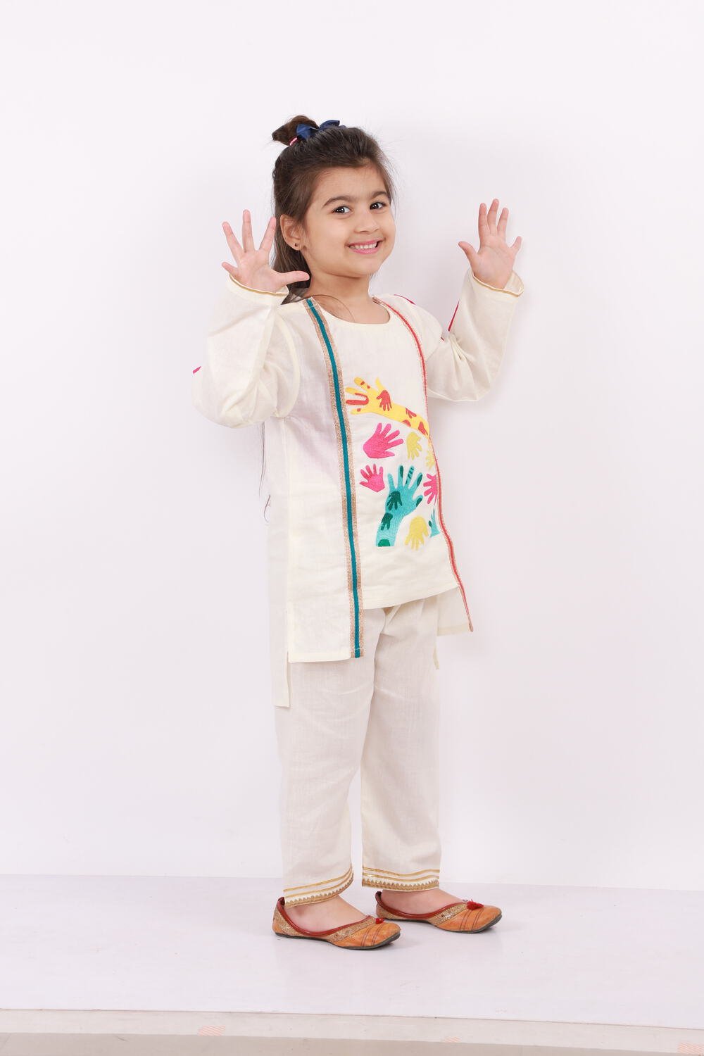 COLORFUL HOLI HANDS EMBROIDERED KURTA PYJAMA