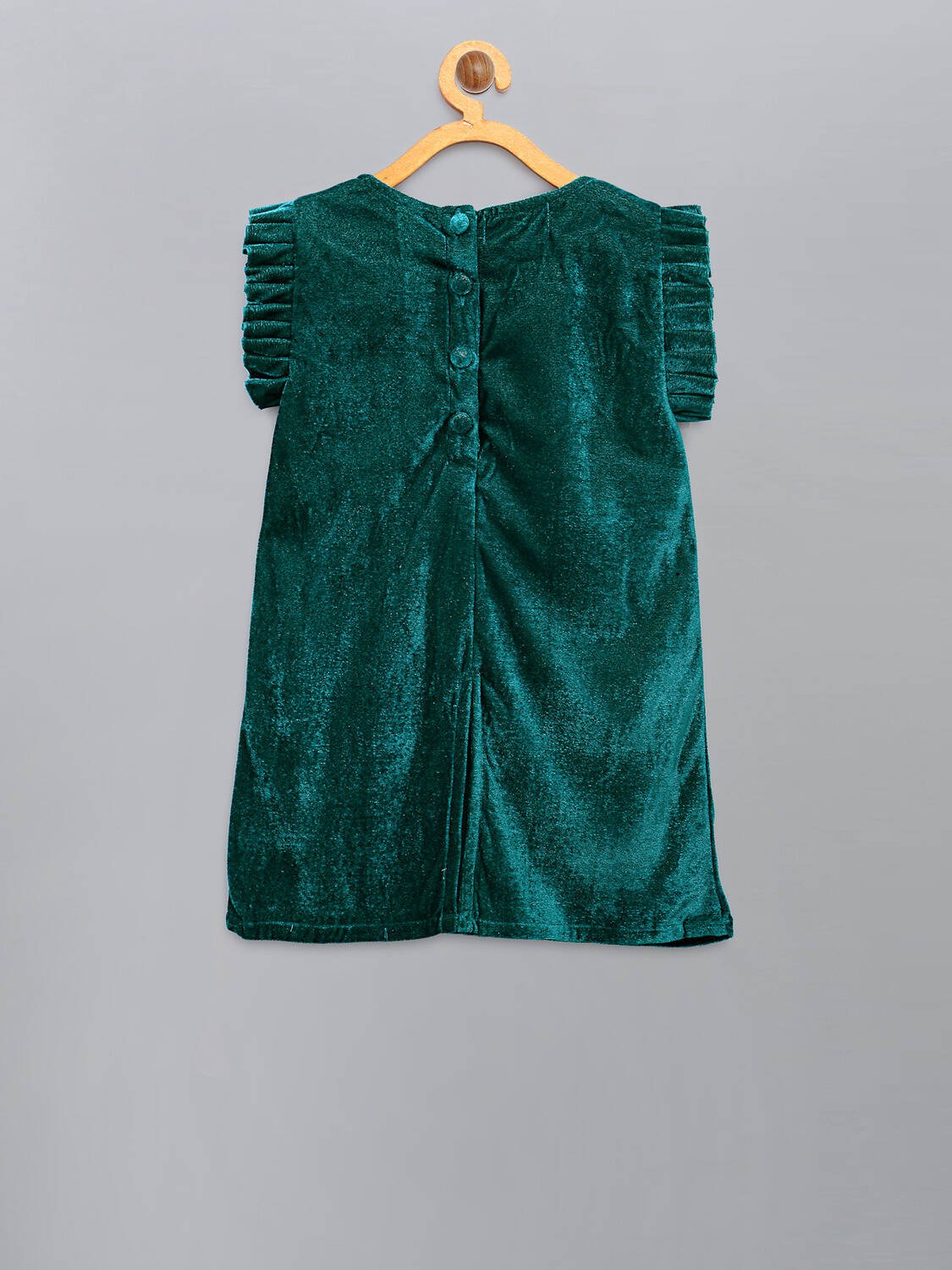 GREEN VELVET CHRISTMAS REINDEER  DRESS