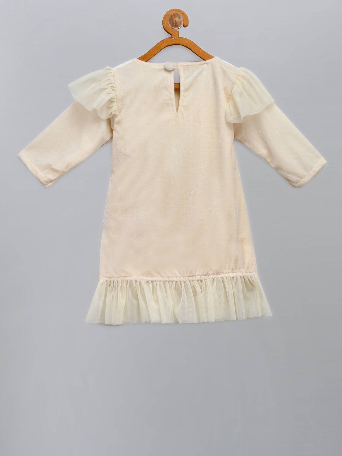 OFF WHITE  VELVET MERRY CHRISTMAS  DRESS