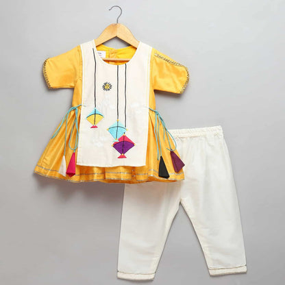 KITE EMBROIDERED YELLOW PYJAMA SET