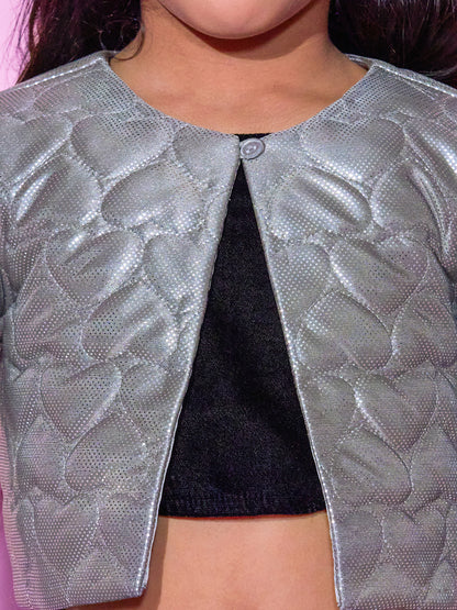 Girls Silver Shrug and Skirt with Bustier Barbie Co-ordinate set