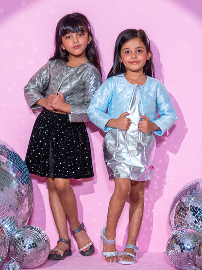 Girls Silver Shrug and Skirt with Bustier Barbie Co-ordinate set