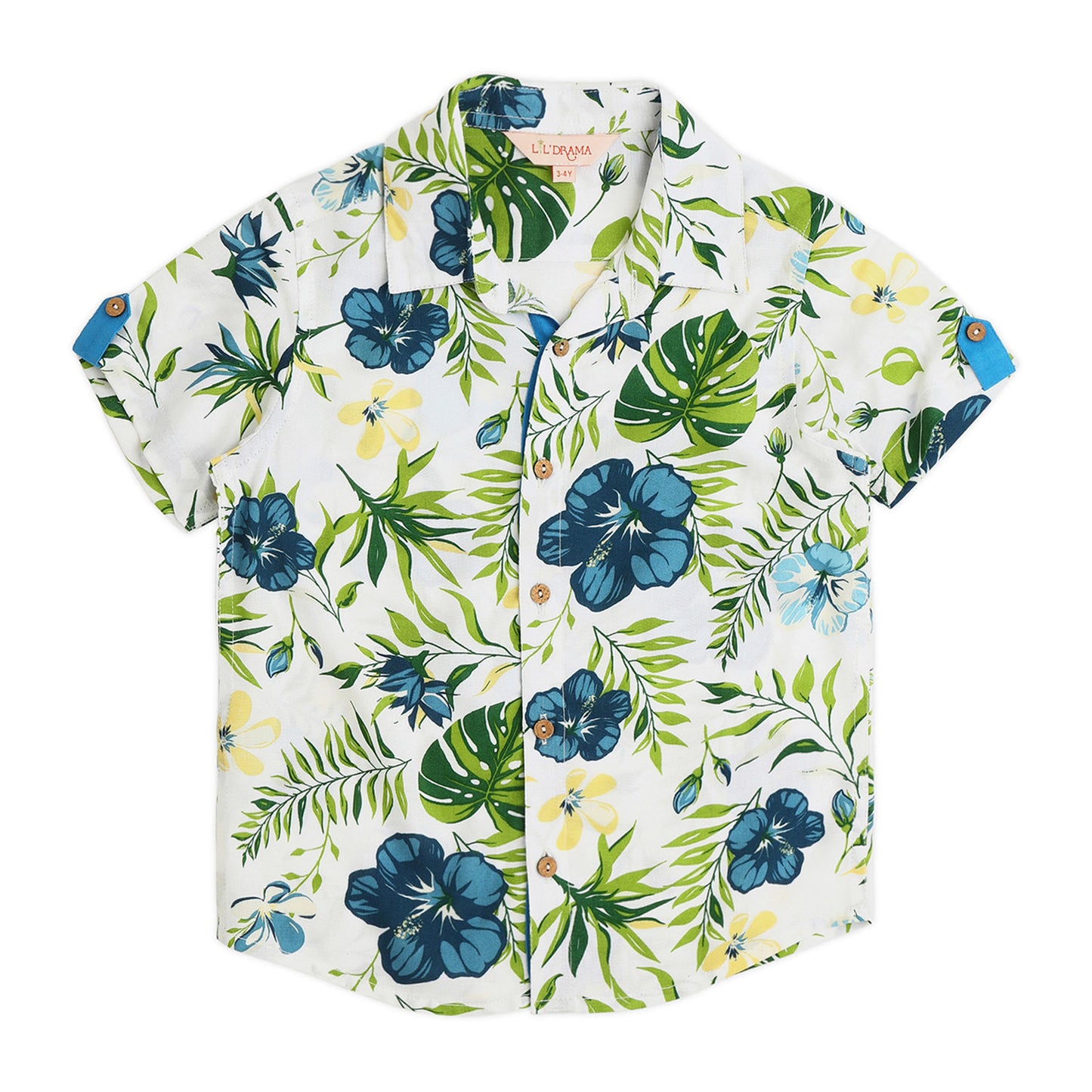 Sassy Boho Boys Green Printed Shirt from the sibling collection