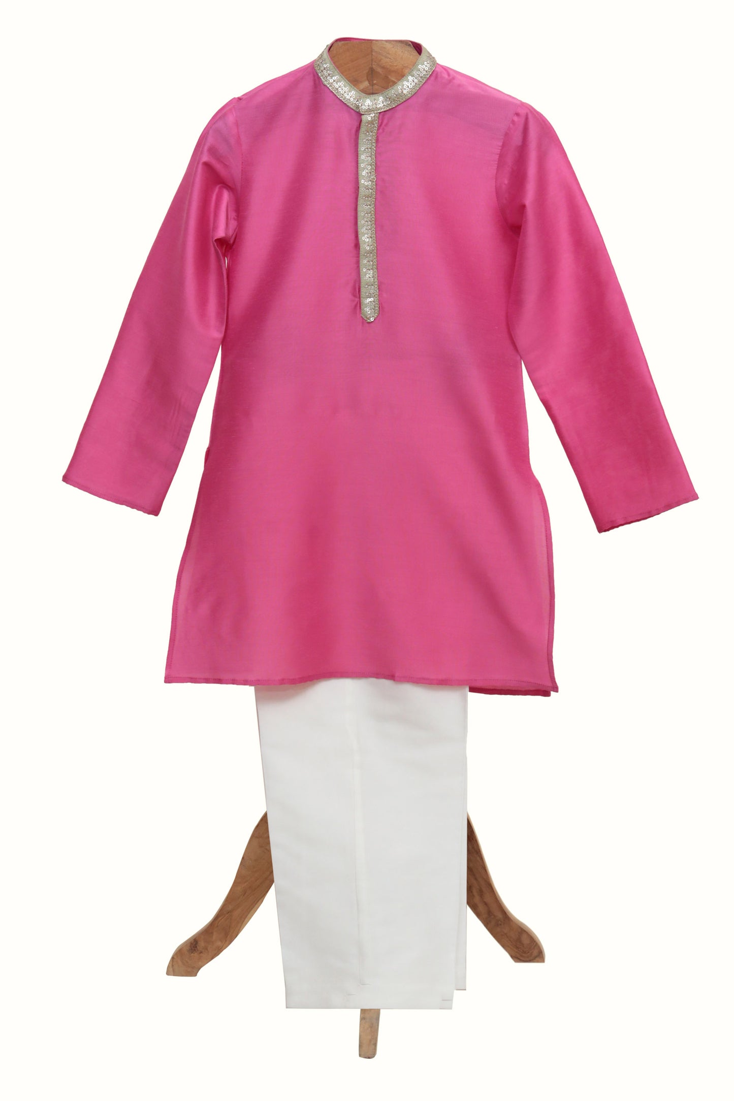 PINK COTTON SILK KURTA SET