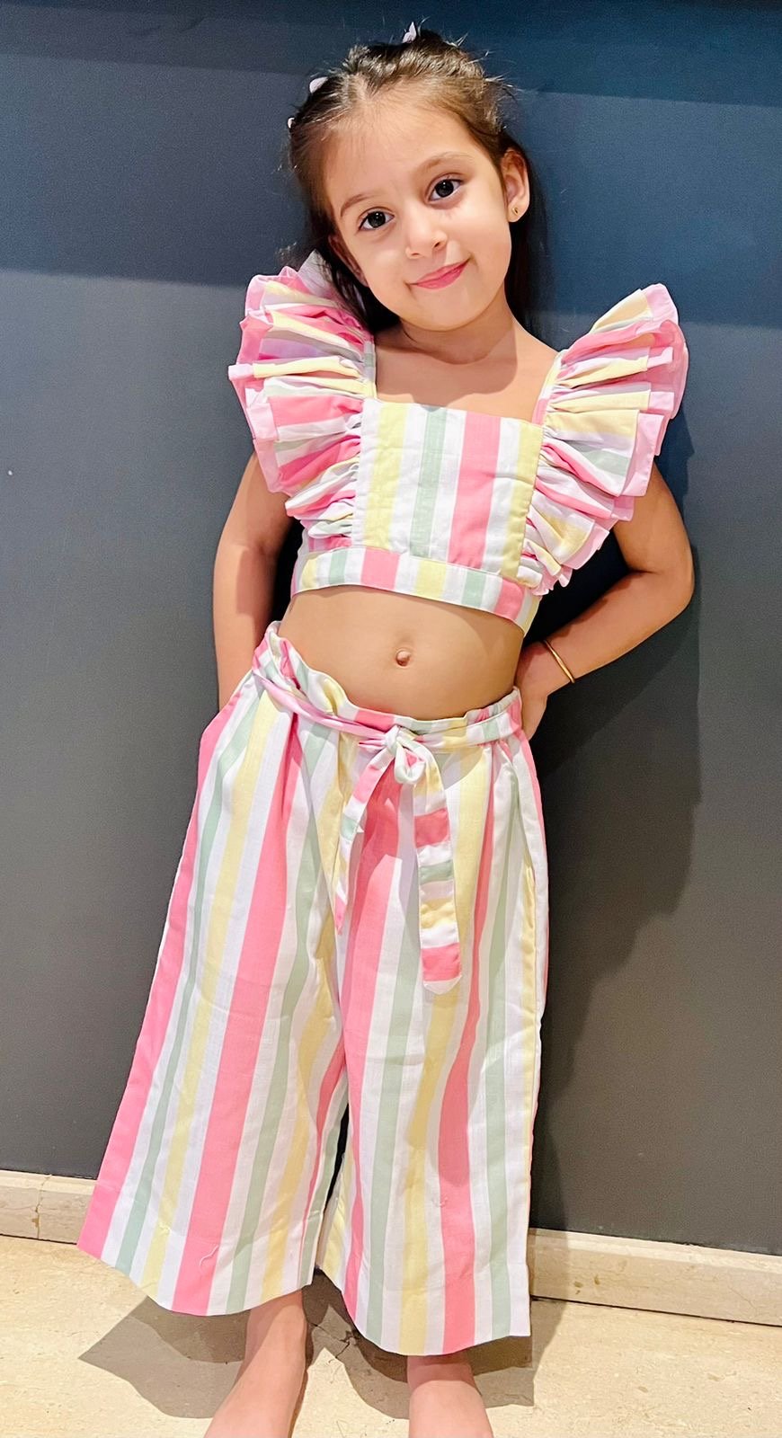 CANDY STRIPED FRILL CO-ORD SET