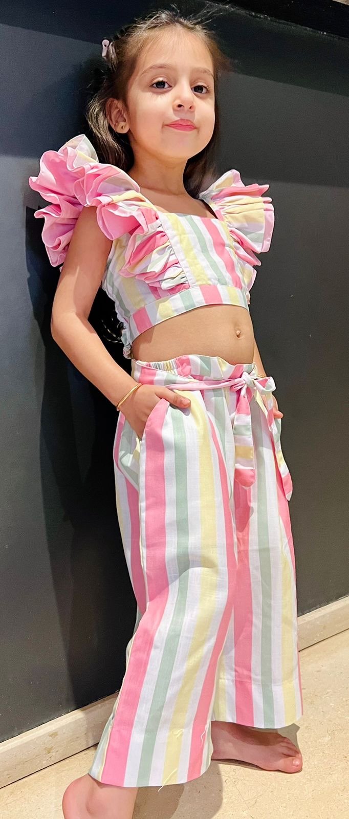 CANDY STRIPED FRILL CO-ORD SET