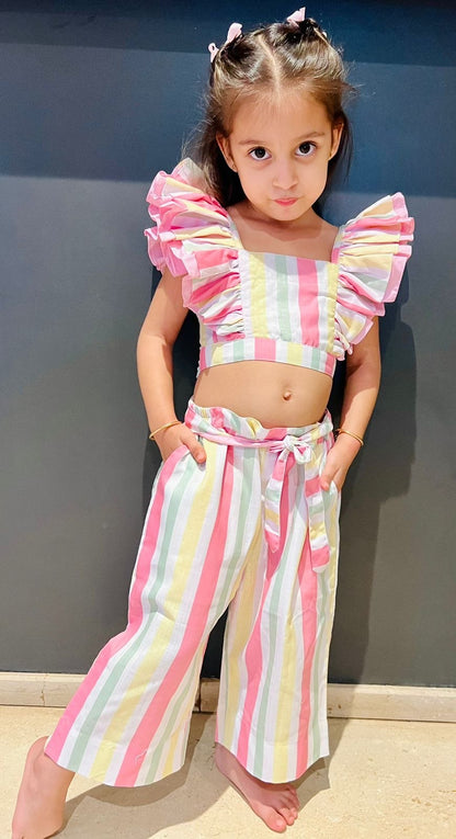 CANDY STRIPED FRILL CO-ORD SET