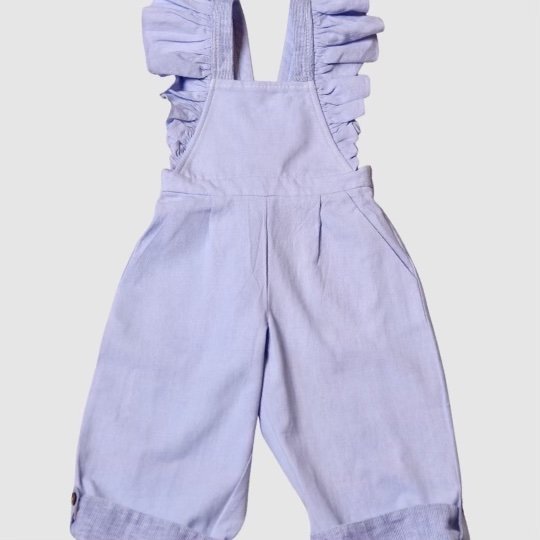 FRILL STRIPED DUNGAREES