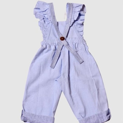 FRILL STRIPED DUNGAREES