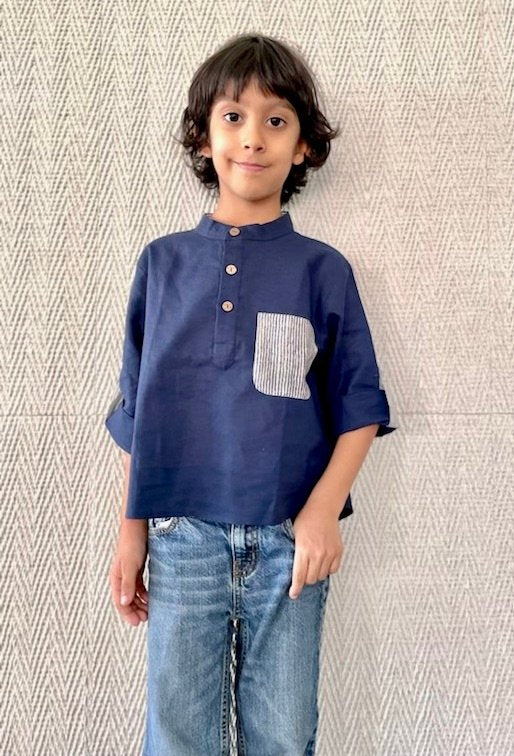 PATCH POCKET KURTA SHIRT