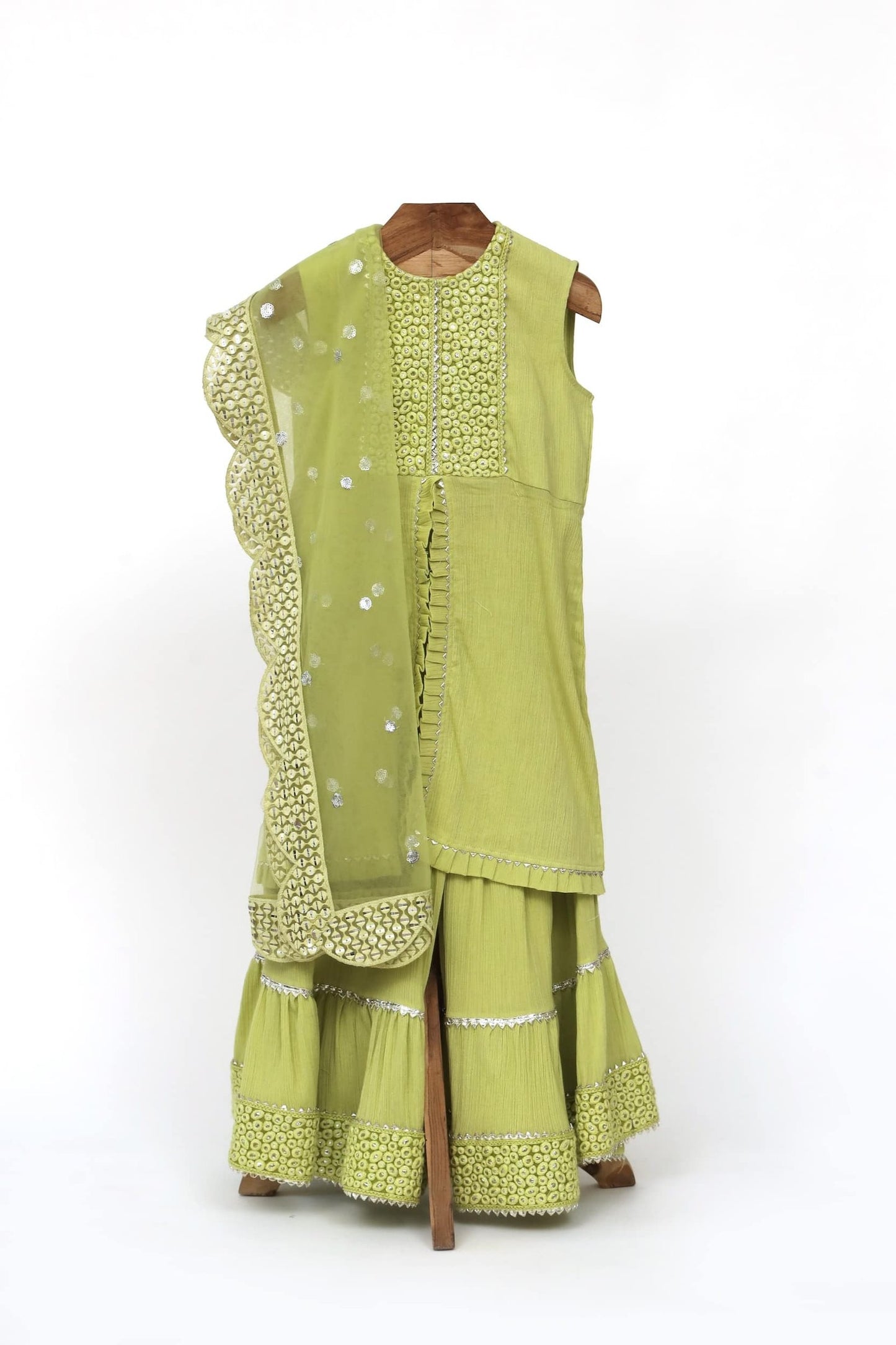 CRUSHED COTTON GHARARA SET